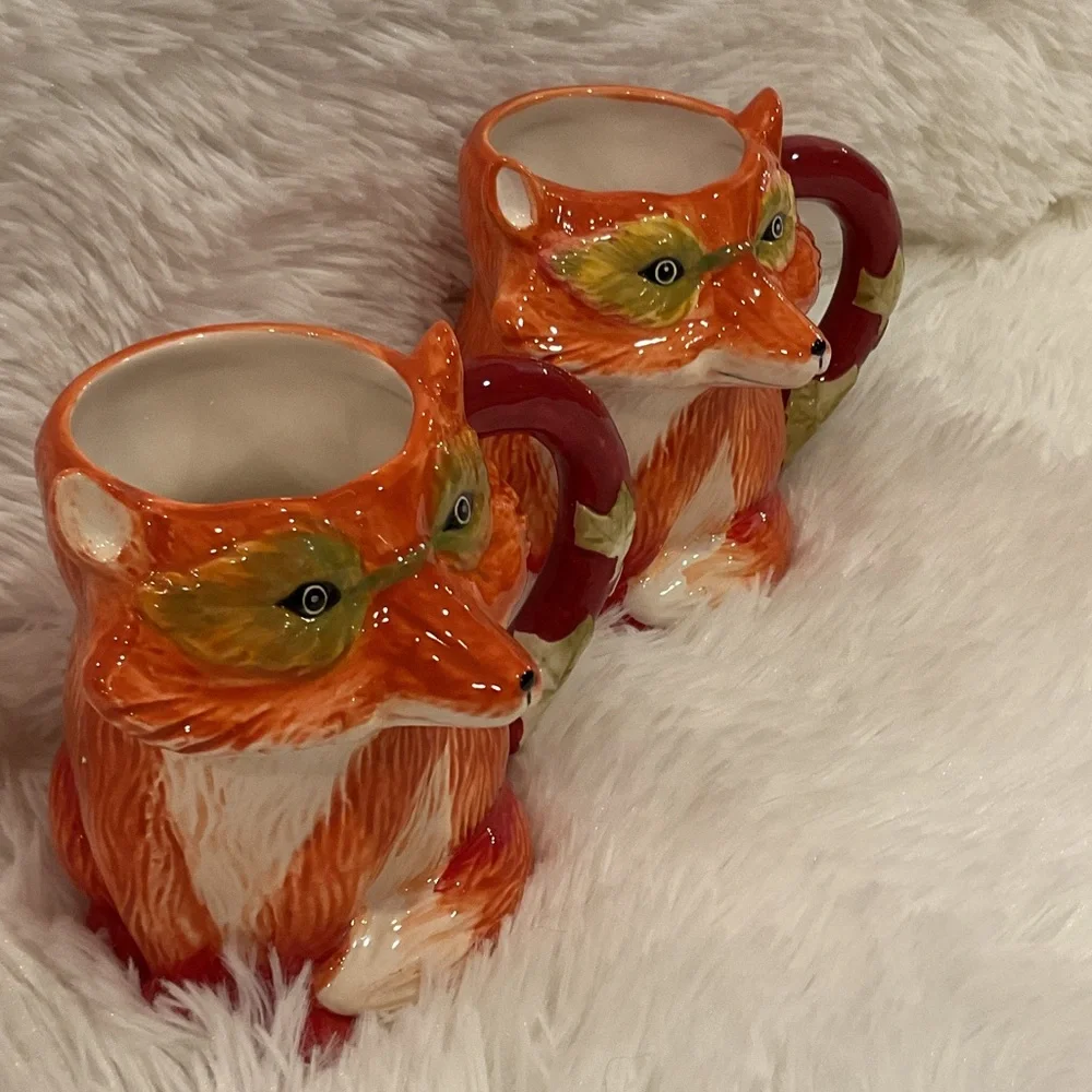 Pier 1 Fox Mugs
